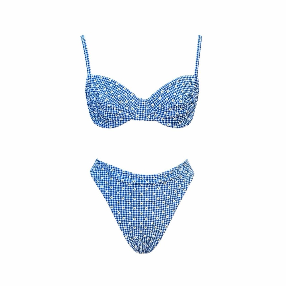 Blue Gingham Vintage Bikini Set Size 11/12